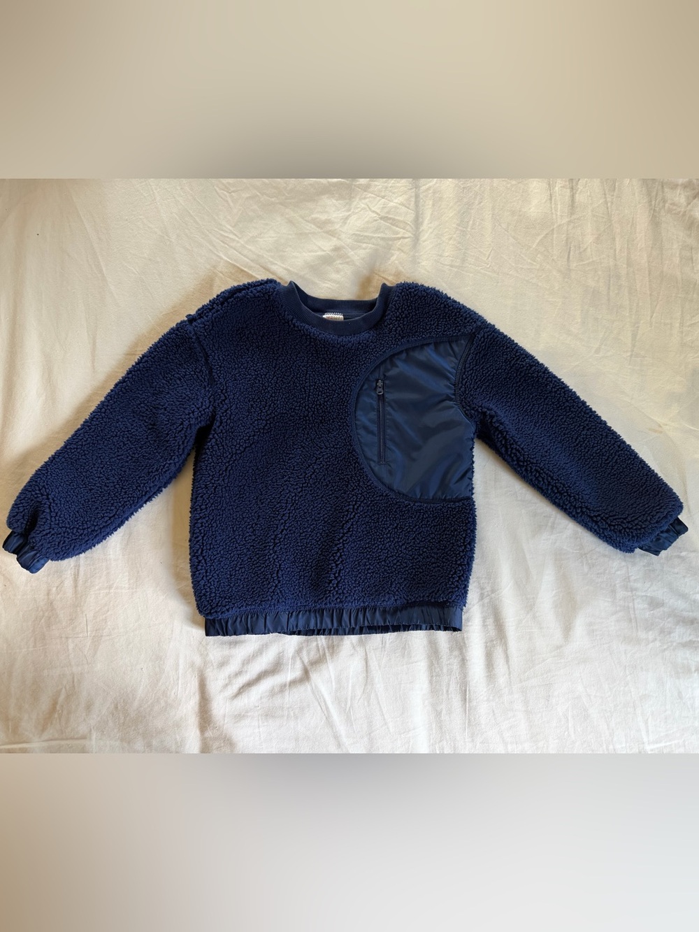 Hanna Andersson Navy Sherpa Pullover size 6-7